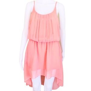 SEDUCTIONS Hi Lo Fit Sheer Mini Dress Peach Size Small